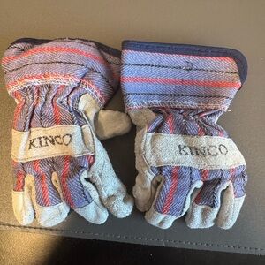 Kids' Work Gloves Blue and Red Stripes